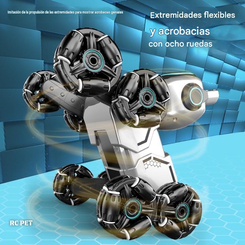 Gato Robot Acrobático Recargable — Control por Gestos y Mando, con Luces y Música
