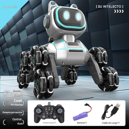 Gato Robot Acrobático Recargable — Control por Gestos y Mando, con Luces y Música