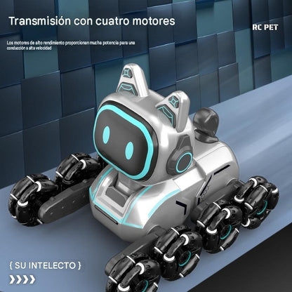 Gato Robot Acrobático Recargable — Control por Gestos y Mando, con Luces y Música
