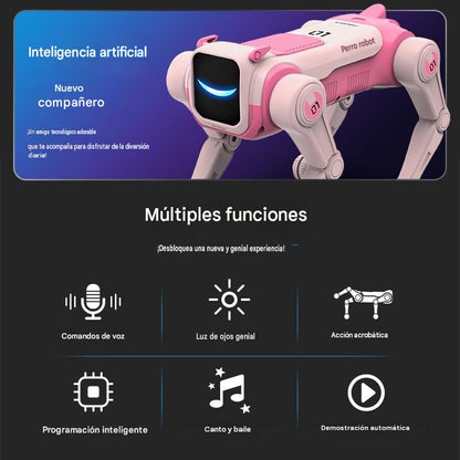 Perro Robot Inteligente con IA — Bluetooth, Conversación Multilingüe y Control Remoto