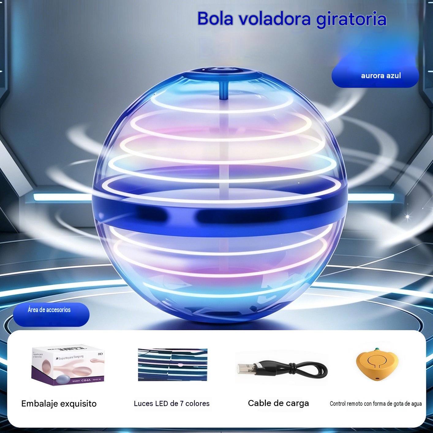 Pelota Voladora Inteligente con Sensor — Bola OVNI con Luces LED