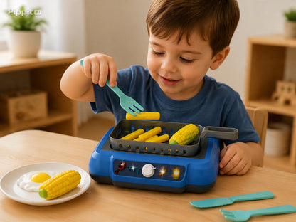 Cocina de Juguete con Inducción — Luces, Sonidos y Comida que Cambia de Color