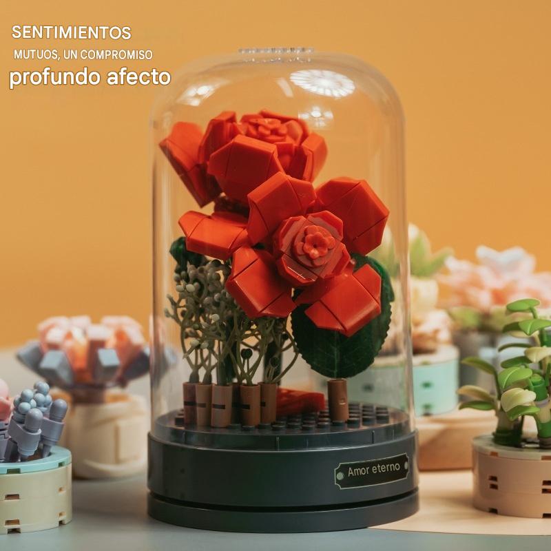 Caja de Música con Bloques de Construcción — Juguete Creativo Musical
