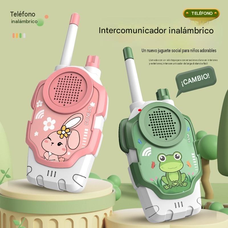 Walkie-Talkies Infantiles Recargables (Pack 2) — Diseños Conejo, Rana y Astronauta
